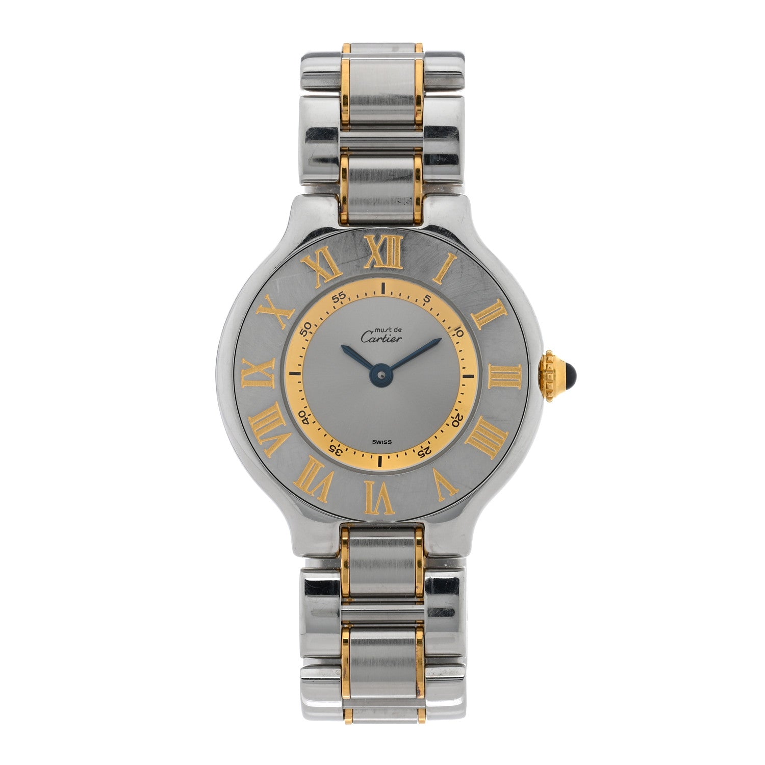 Cartier Stainless Steel 18K Yellow Gold 28mm Must de 21 Quartz Watch 1 of 4
