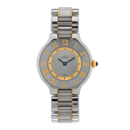 Cartier Stainless Steel 18K Yellow Gold 28mm Must de 21 Quartz Watch 1 of 4