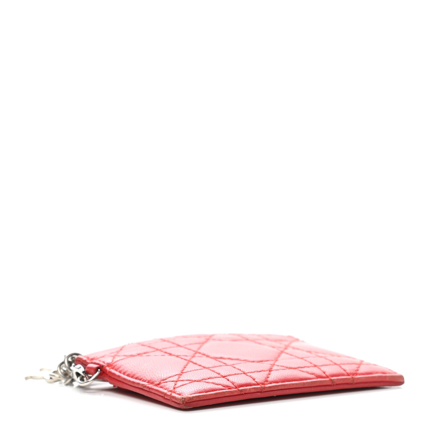 Christian Dior Lambskin Cannage Lady Dior Card Holder Red 4 of 8