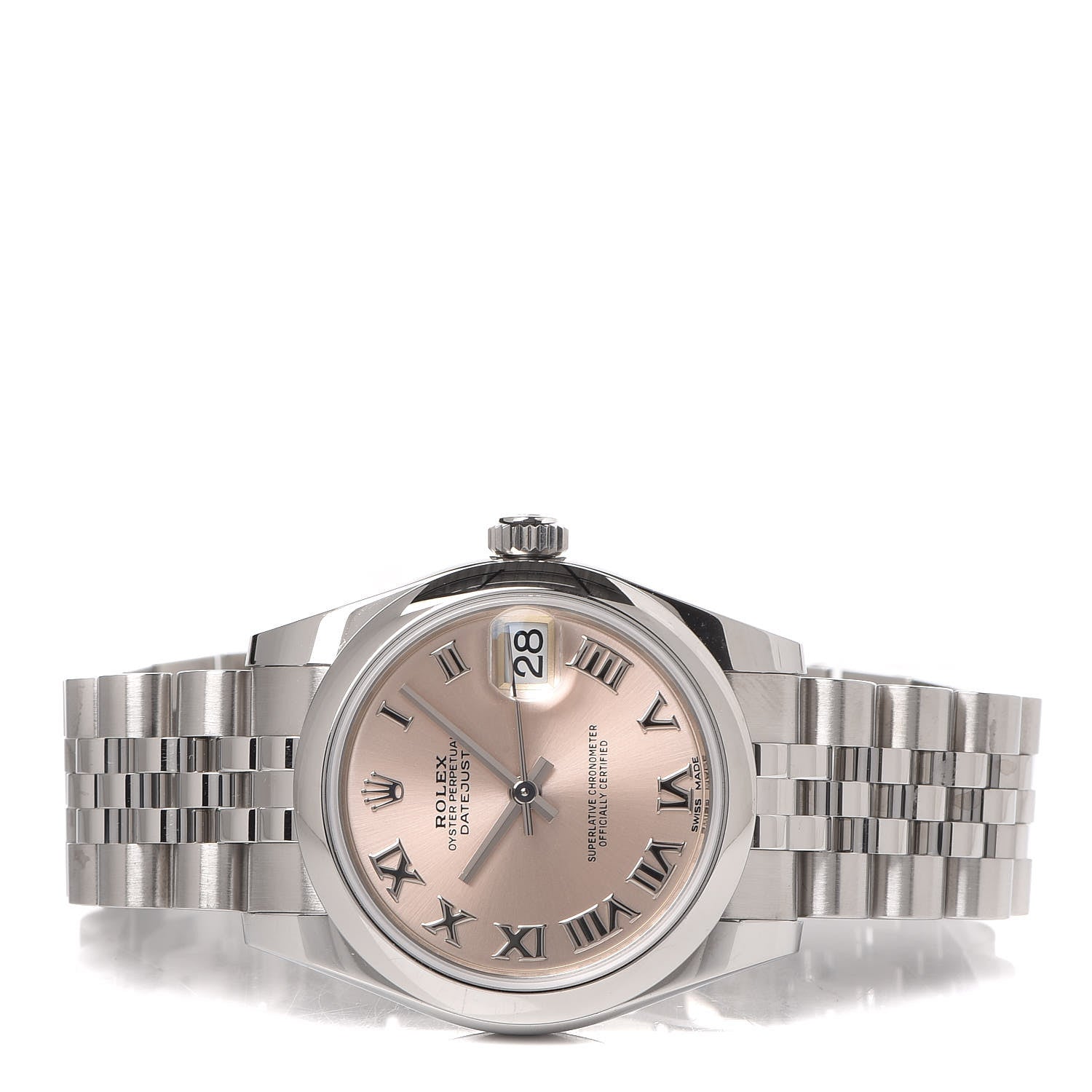 Rolex Stainless Steel 31mm Oyster Perpetual Datejust Watch Pink Roman 178240 3 of 7