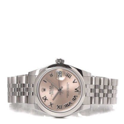 Rolex Stainless Steel 31mm Oyster Perpetual Datejust Watch Pink Roman 178240 3 of 7