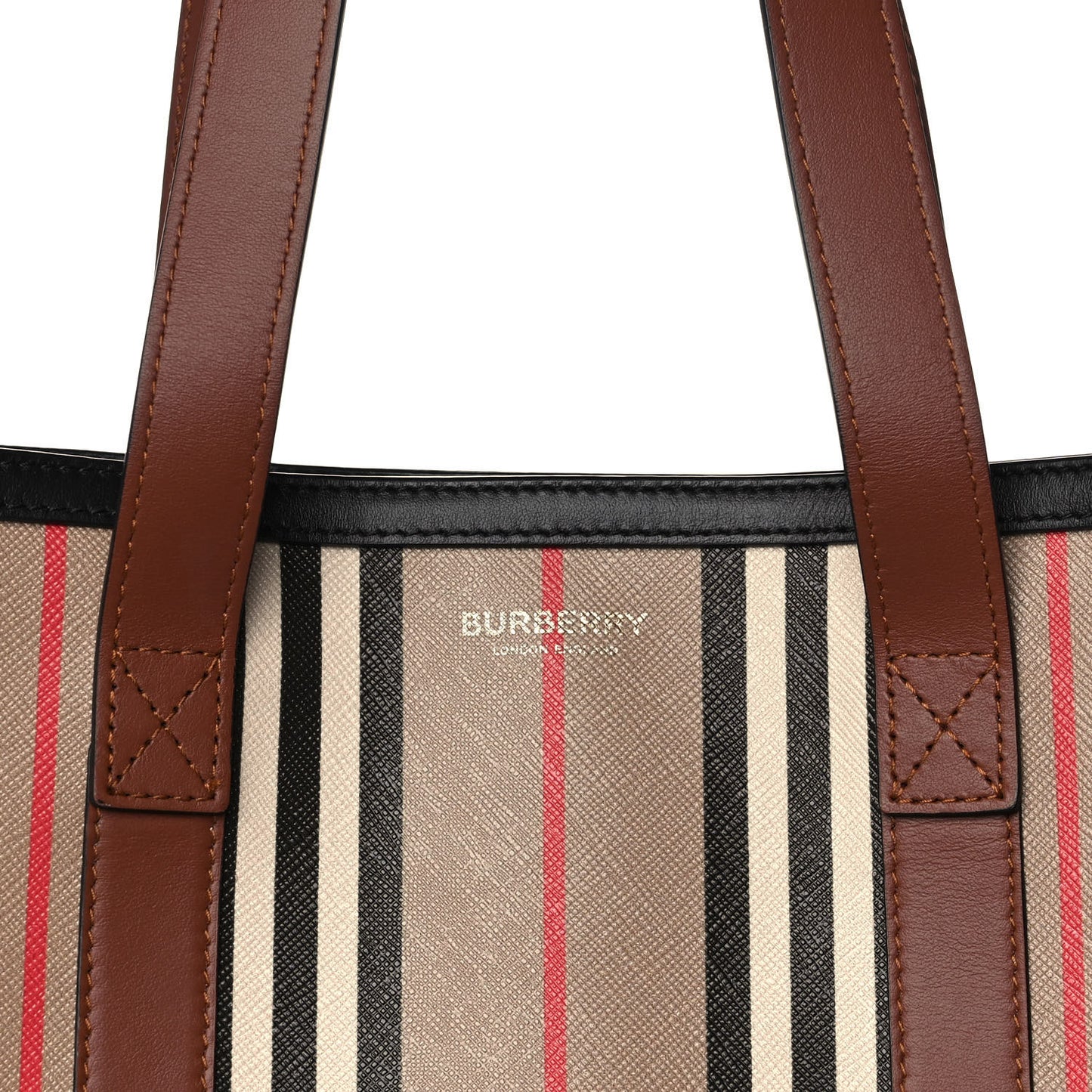E-Canvas Stripe Book Tote Archive Beige
