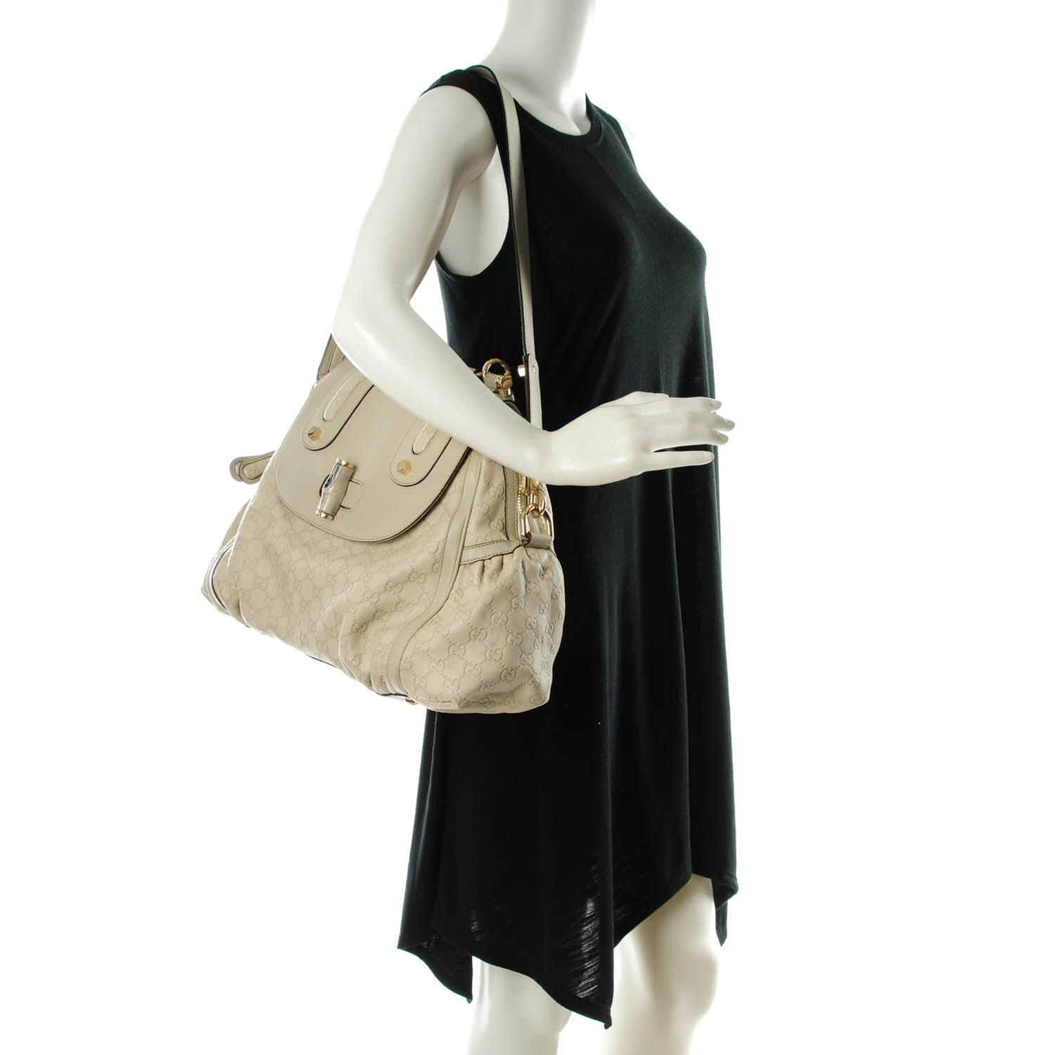 Gucci Guccissima Pop Bamboo Handle Tote Off White 2 of 7