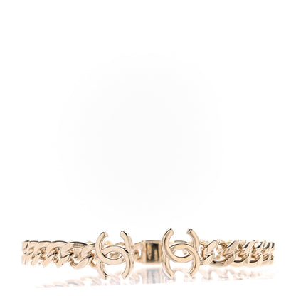 Chanel Metal CC Chain Link Choker Necklace M Gold 1 of 5
