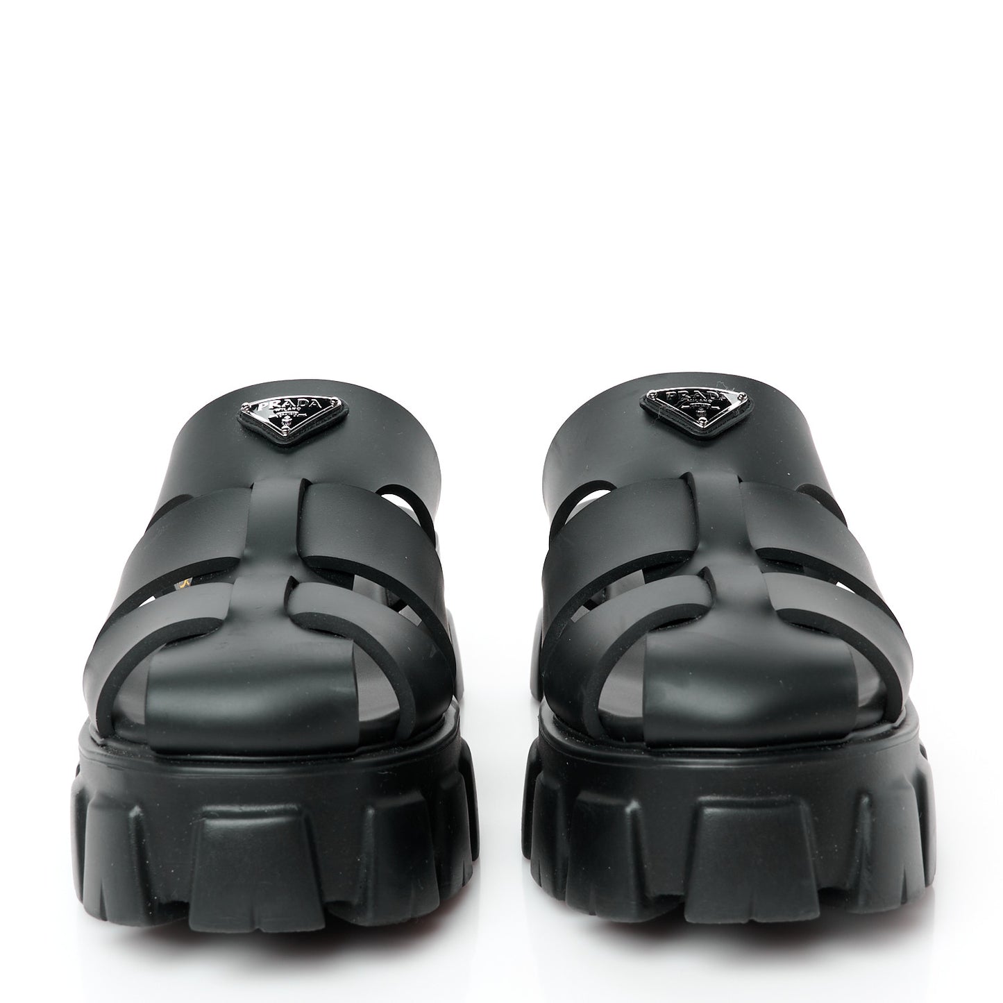 Foam Rubber Triangle Logo Monolith 55mm Cage Sandals 41 Black
