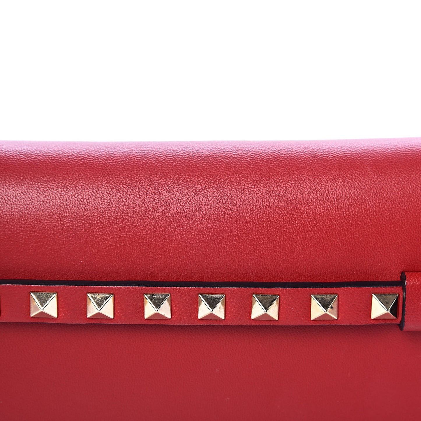 Nappa Rockstud Wristlet Clutch Rosso Valentino