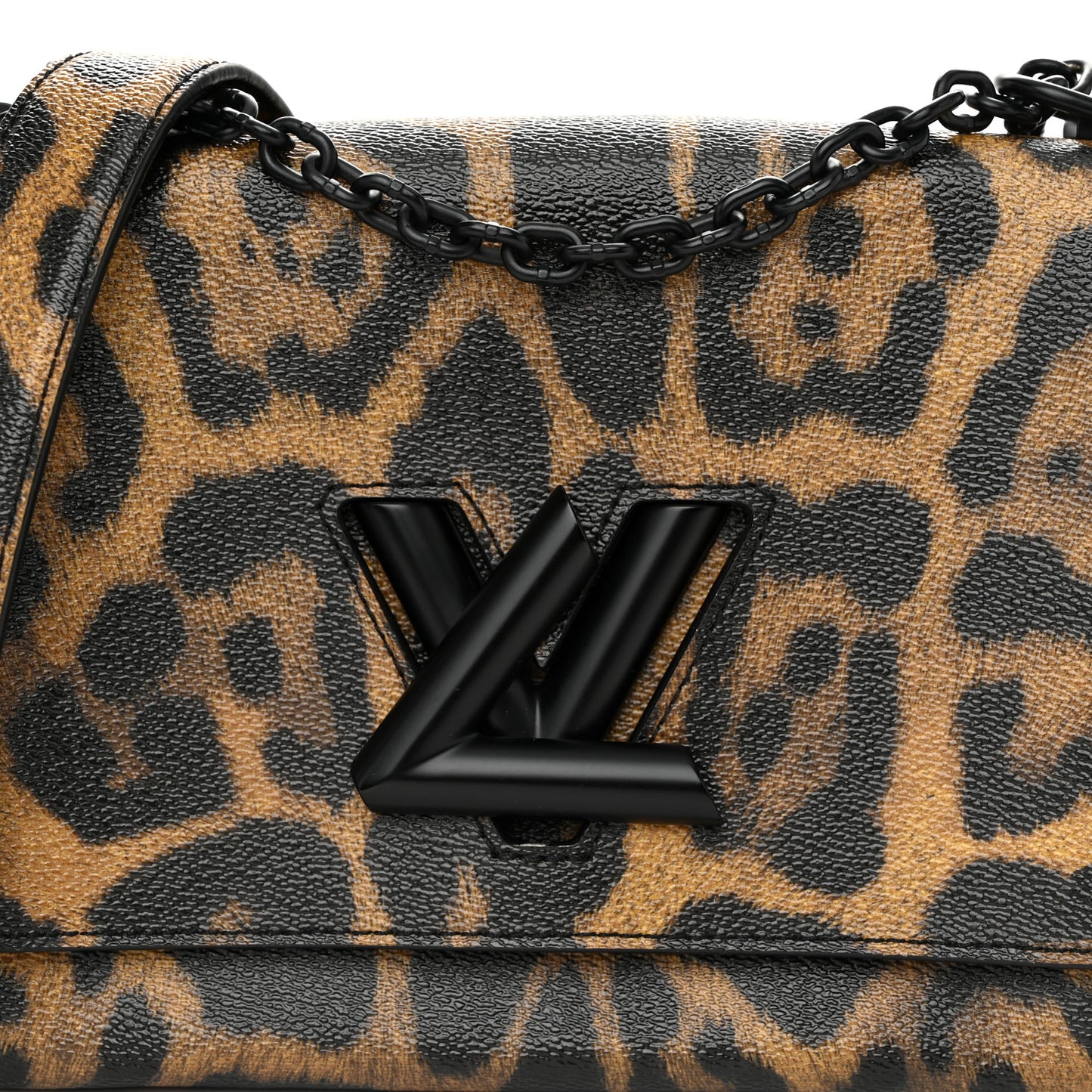 Calfskin Wild Animal Print Twist Shoulder Bag MM