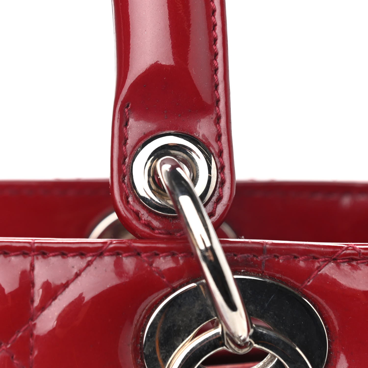 Christian Dior Patent Cannage Medium Lady Dior Red 10 of 12