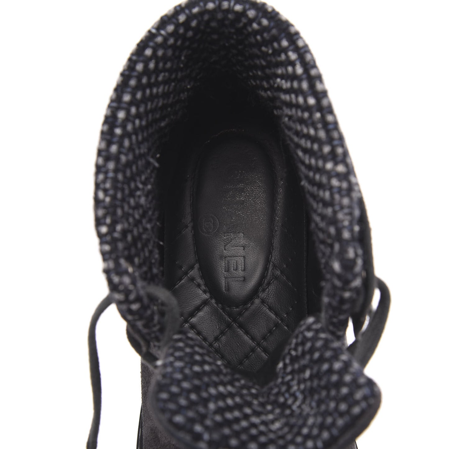 Suede Tweed High Top Sneakers 37 Dark Grey