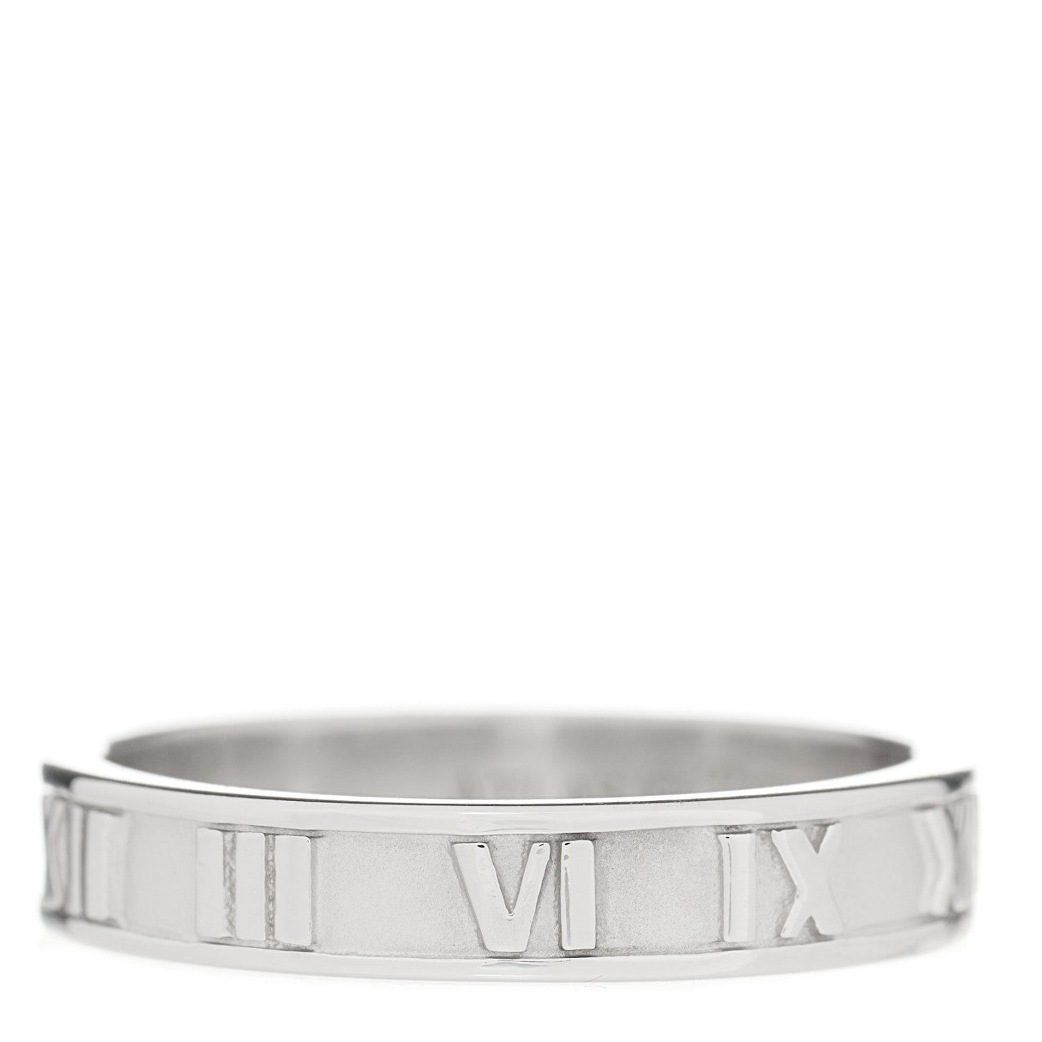 Tiffany 18K White Gold Atlas Band Ring 53 6.5 1 of 5