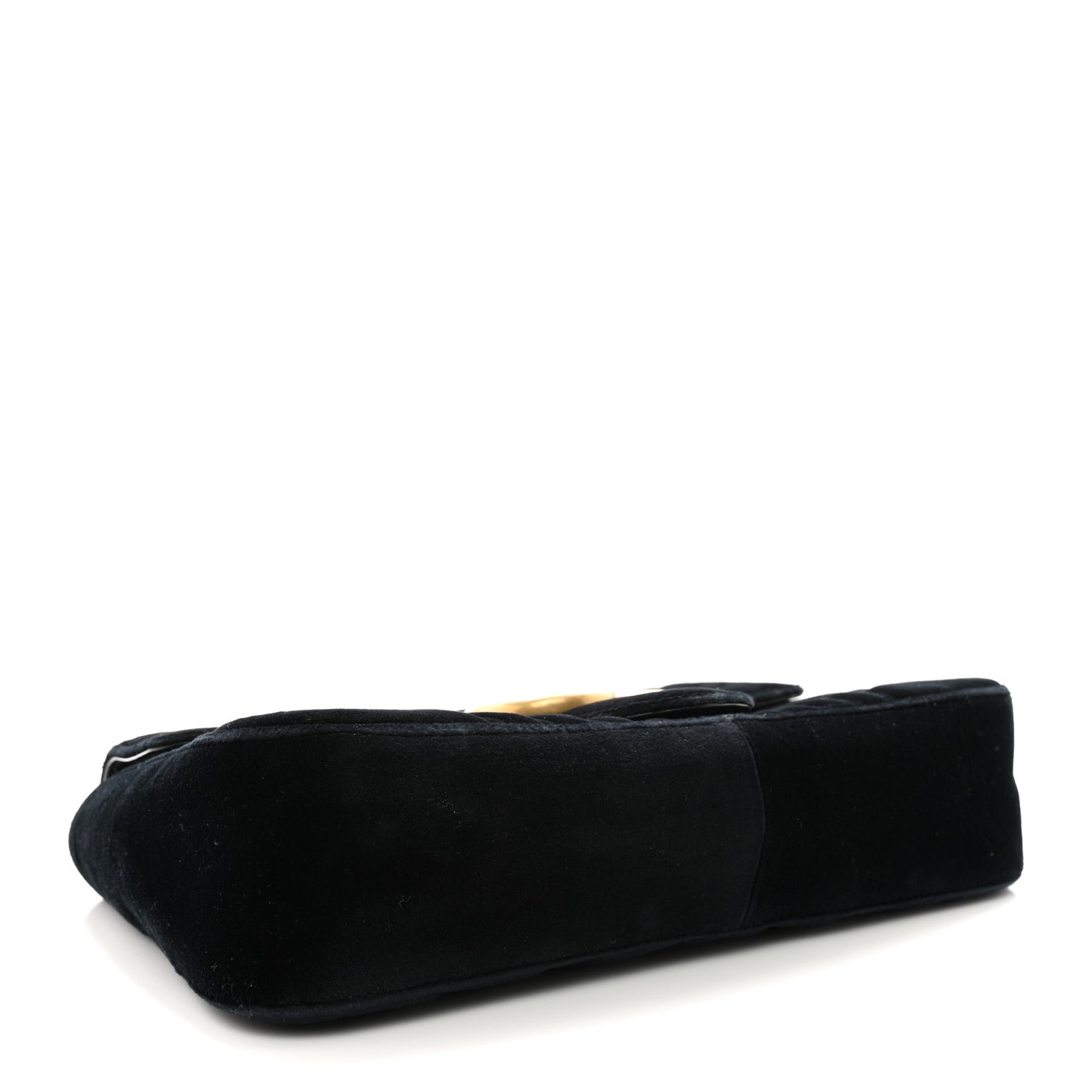 Velvet Matelasse Medium GG Marmont Shoulder Bag Black