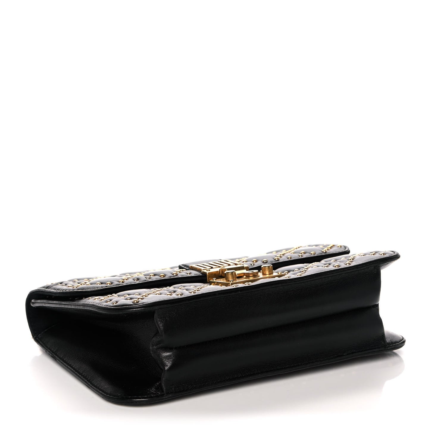 Lambskin Cannage Studded Large Dioraddict Flap Bag Black
