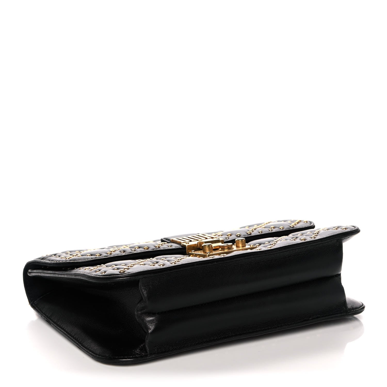Christian Dior Lambskin Cannage Studded Large Dioraddict Flap Bag Black 4 of 14