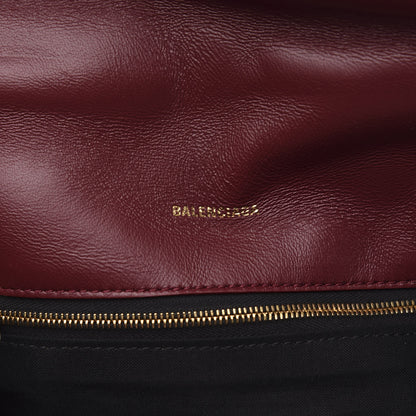 Balenciaga Nappa Calfskin Quilted Touch B Puffy Clutch Dark Red 6 of 9