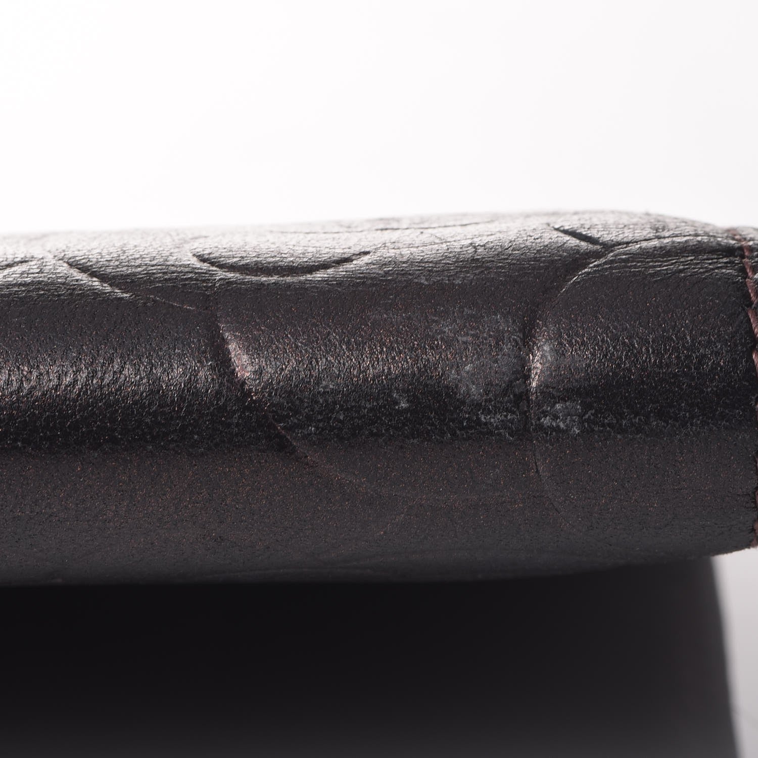 Chanel Metallic Lambskin Camellia Embossed Yen Wallet Brown 5 of 12