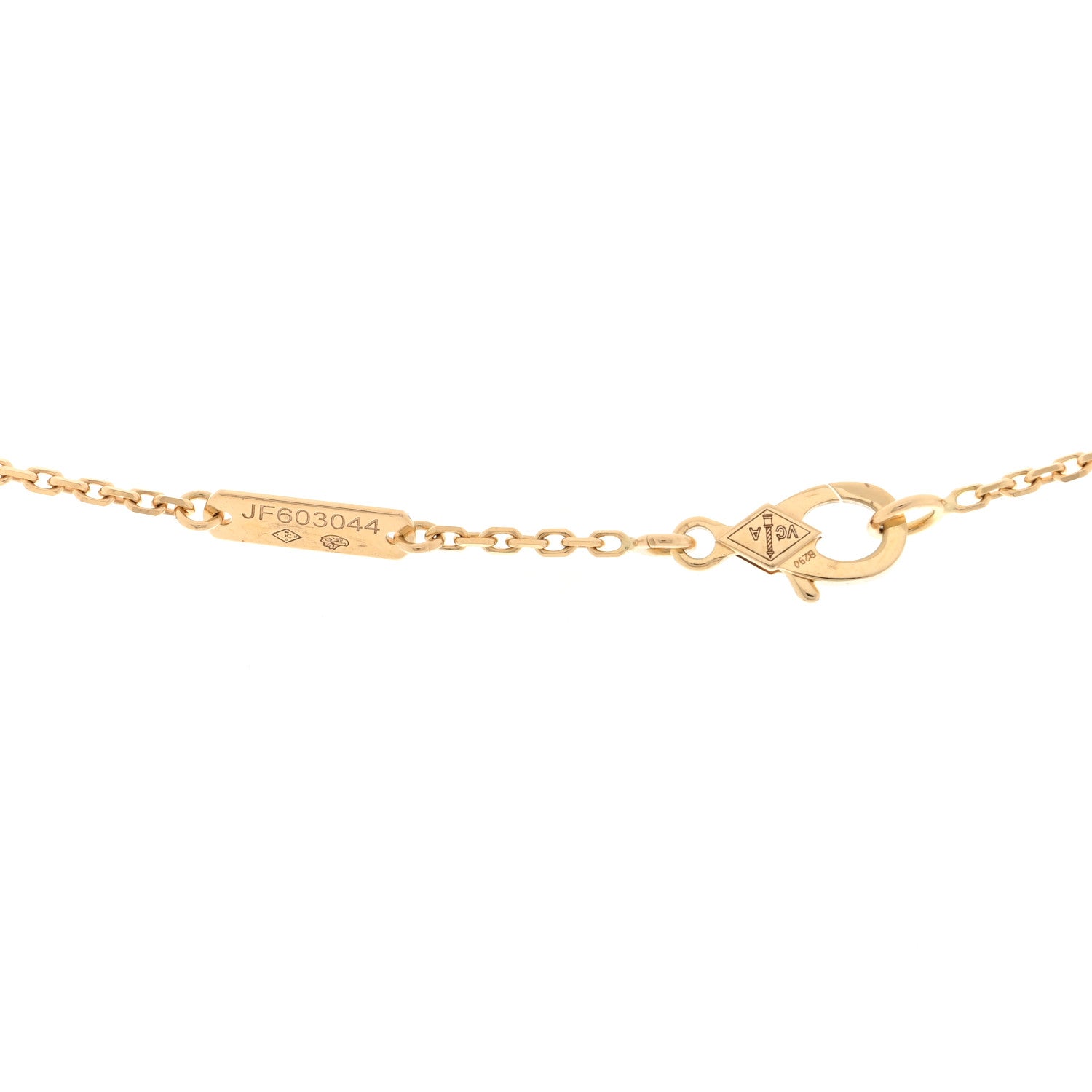 Van Cleef & Arpels 18K Yellow Gold Diamond Vintage Alhambra Pendant Necklace 4 of 5