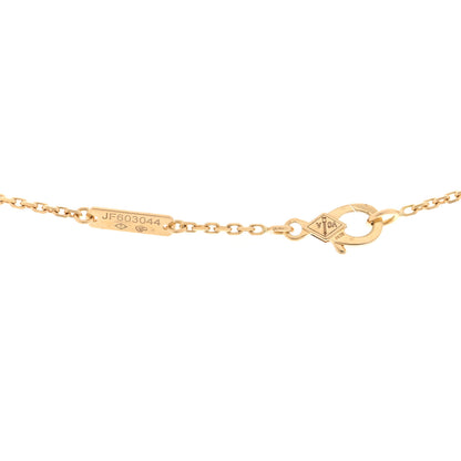 Van Cleef & Arpels 18K Yellow Gold Diamond Vintage Alhambra Pendant Necklace 4 of 5