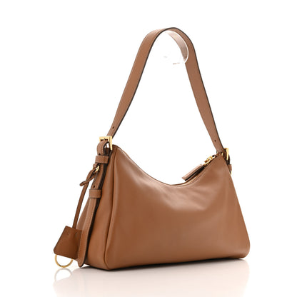 Prada Soft Calfskin Medium Aimee Shoulder Bag Caramel 3 of 11