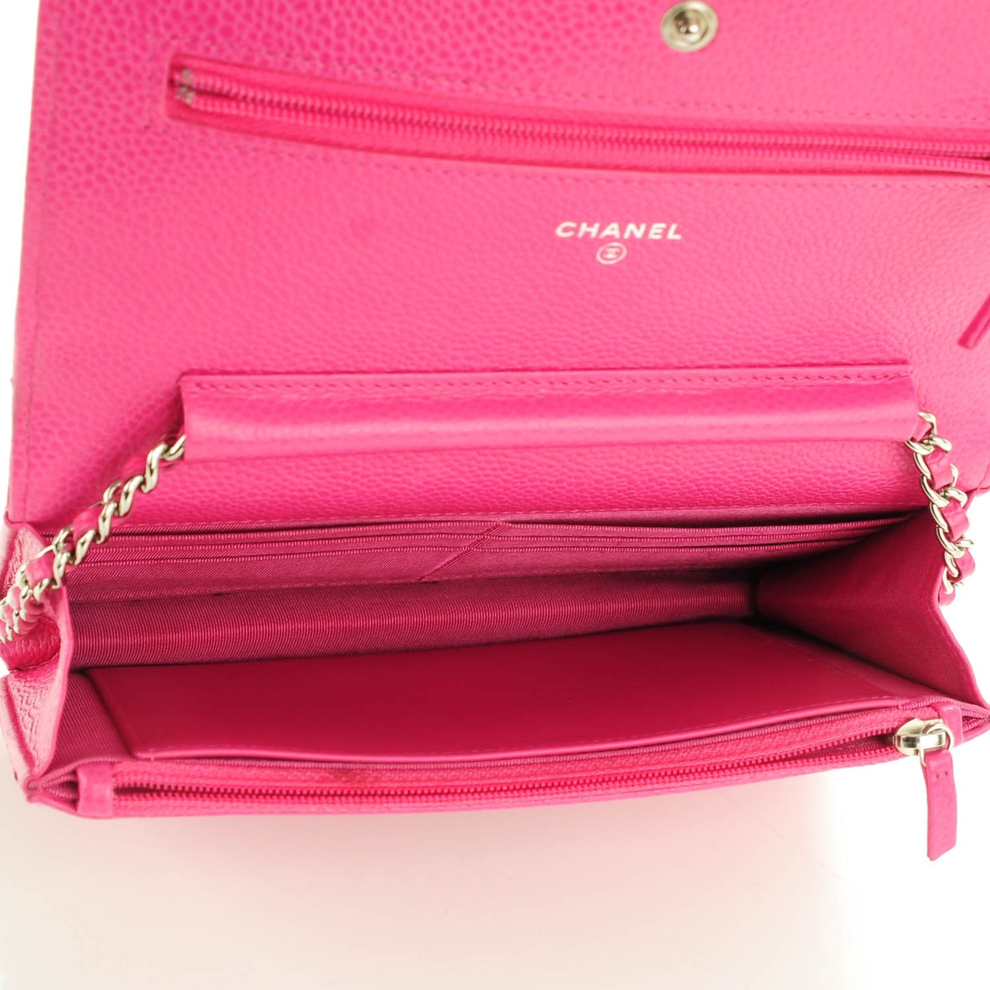 Caviar Quilted Wallet On Chain WOC Pink