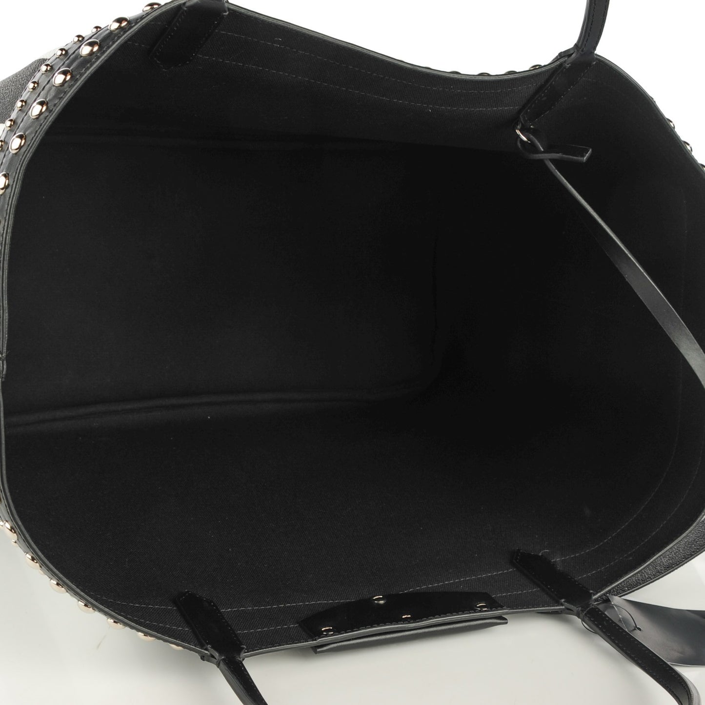 Coated Canvas Striped Large Antigona Tote Black White