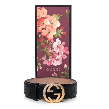 Gucci Guccissima Interlocking G 37mm Belt 80 32 Black 8 of 8