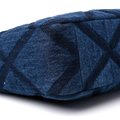 Chanel Denim Quilted Chanel 19 East West Shopping Bag Blue 8 of 10