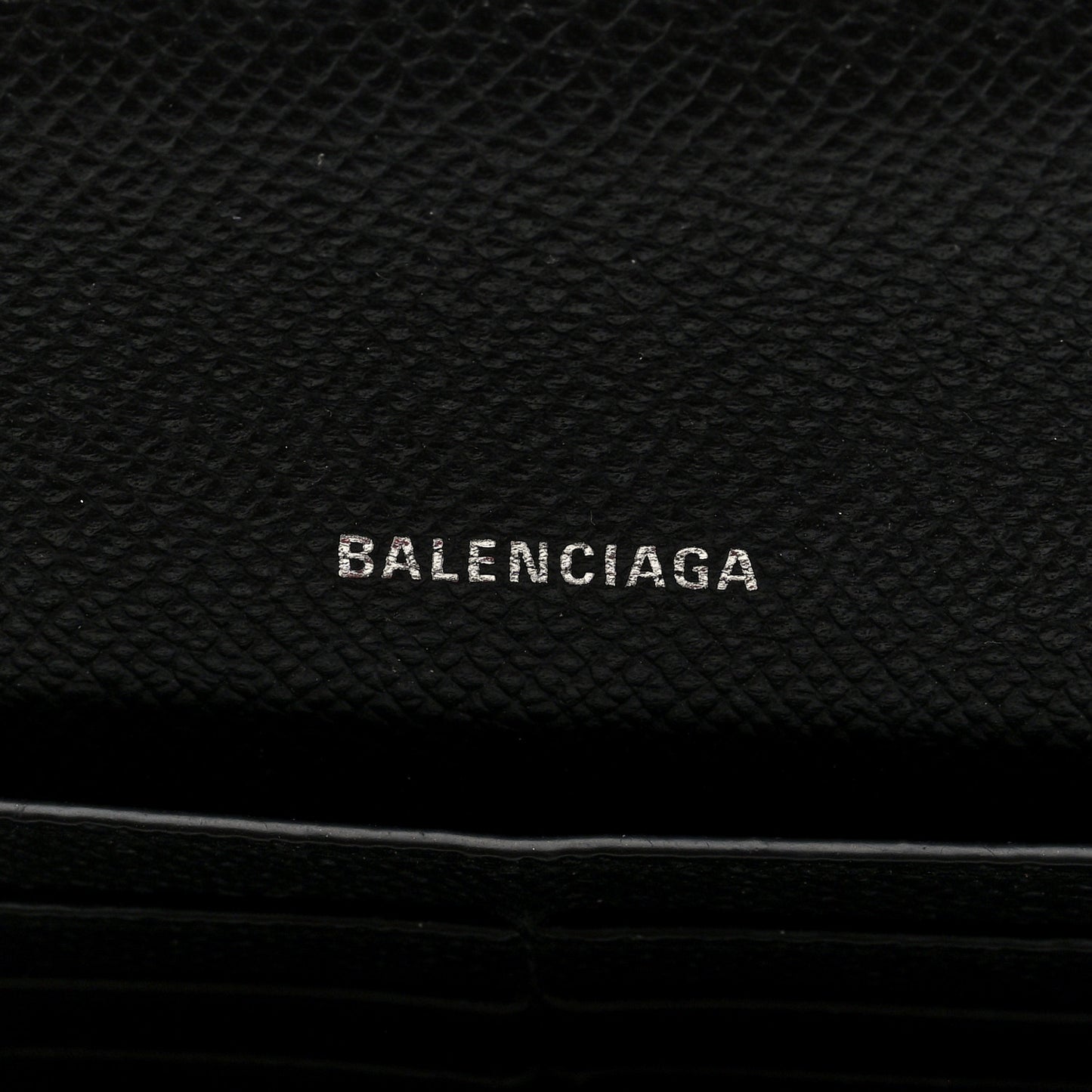 Grained Calfskin Logo Cash Thin Money Wallet Black White