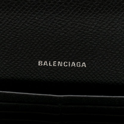 Balenciaga Grained Calfskin Logo Cash Thin Money Wallet Black White 6 of 6