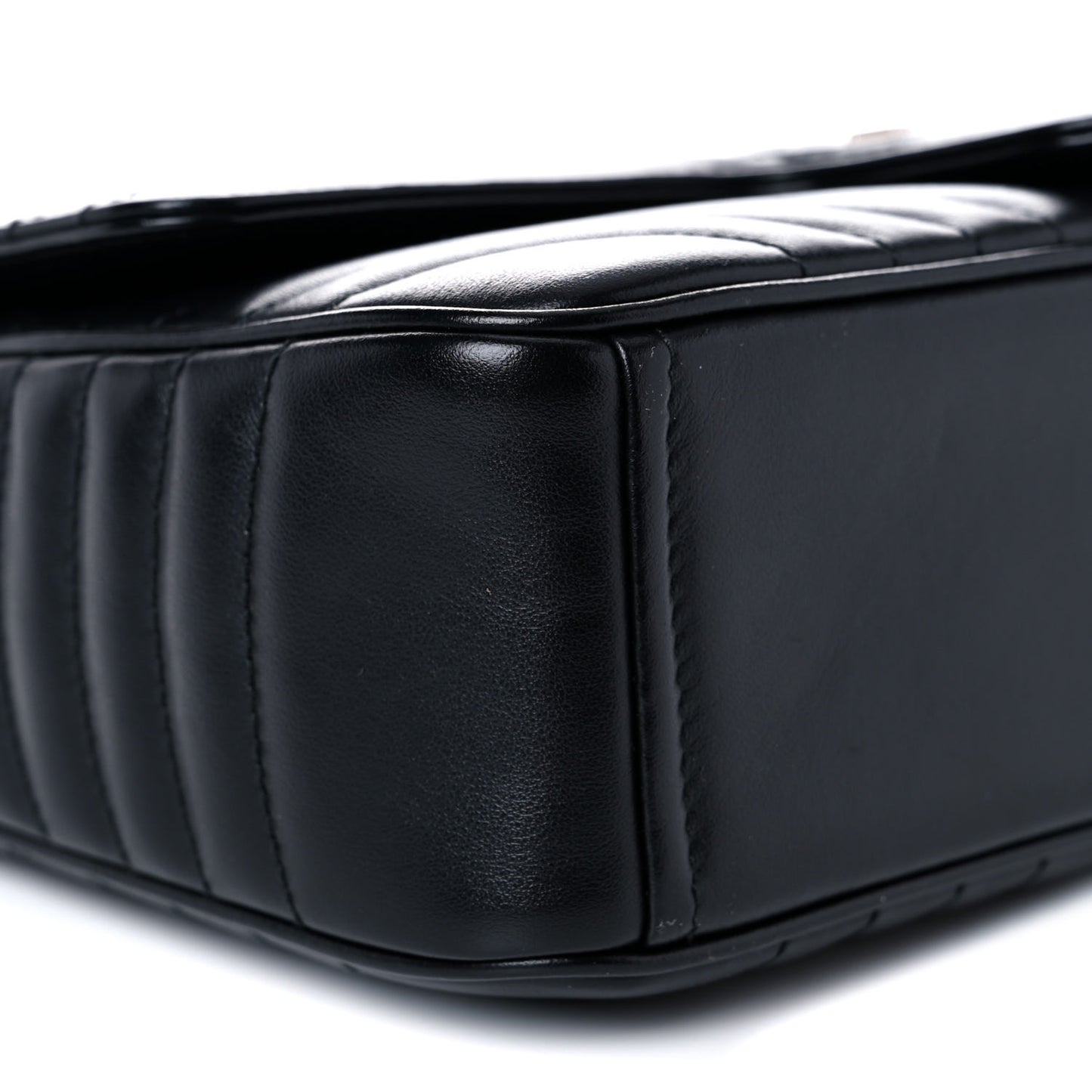 Soft Calfskin Impunture Diagramme Large Chain Flap Shoulder Bag Black