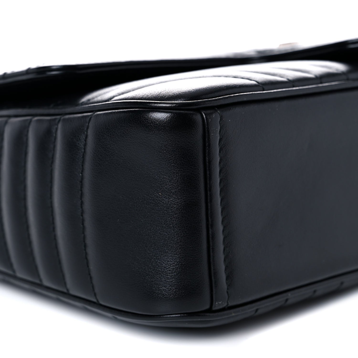 Prada Soft Calfskin Impunture Diagramme Large Chain Flap Shoulder Bag Black 7 of 12