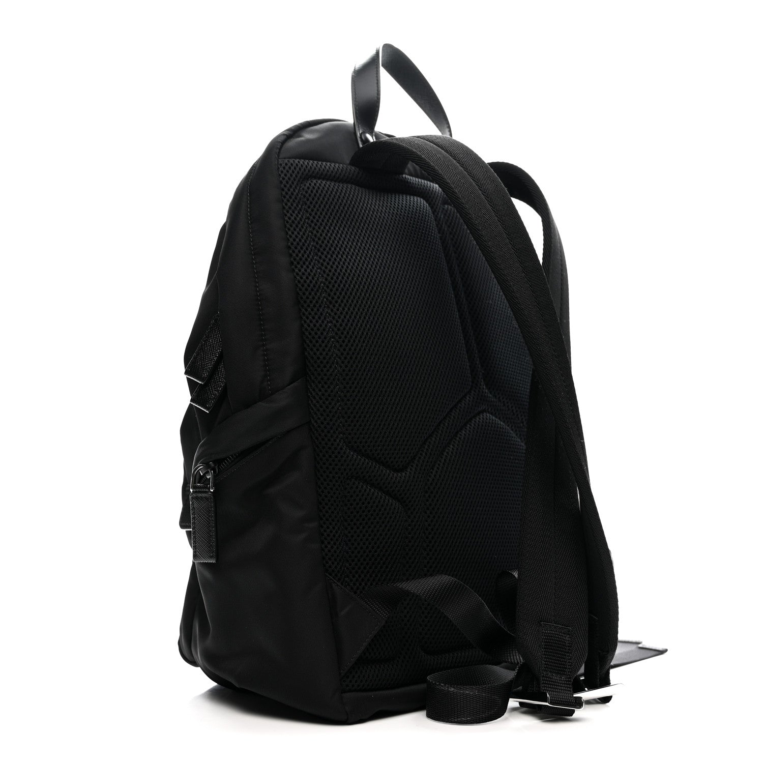 Prada Re-Nylon Saffiano Zip Backpack Black 2 of 9