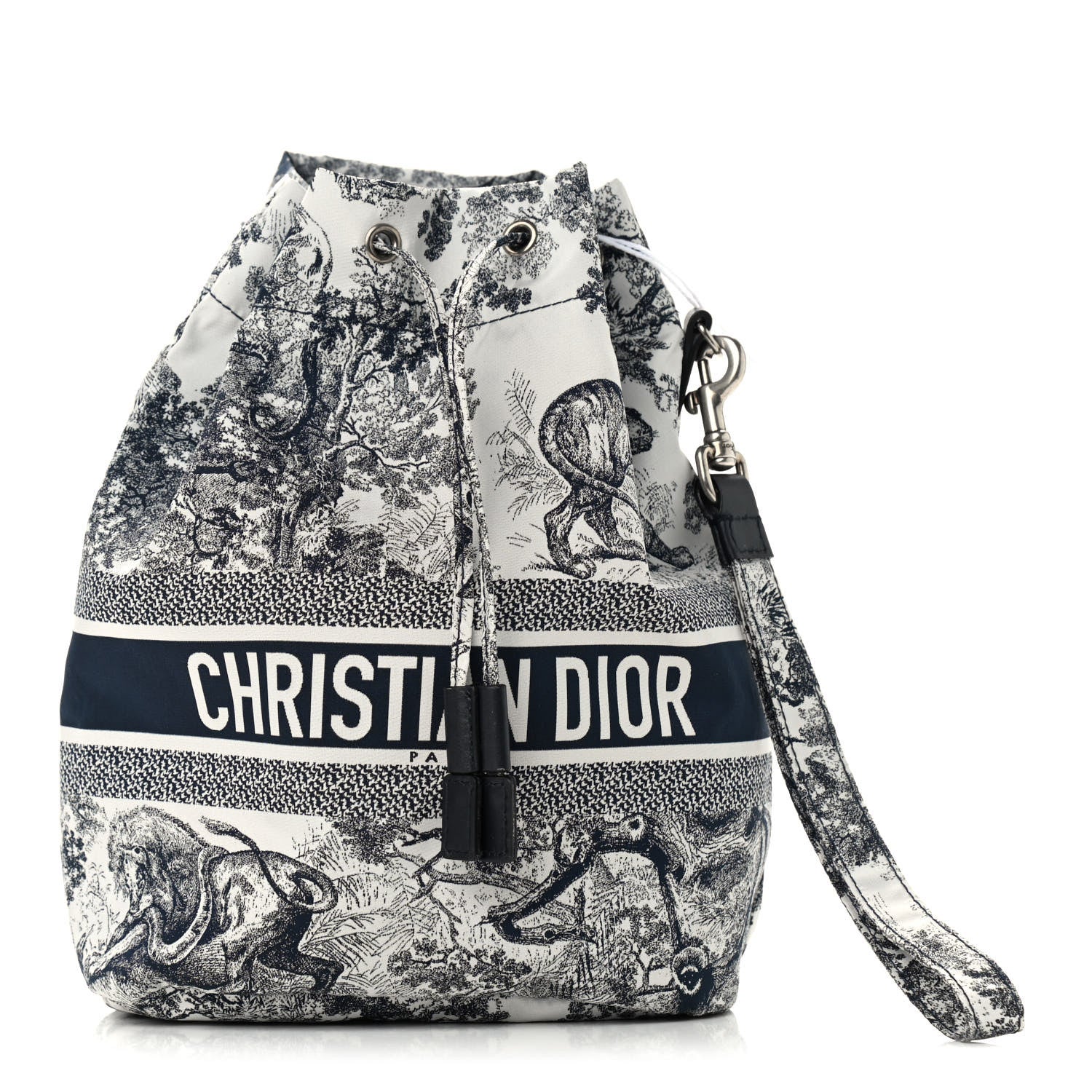 Christian Dior Technical Fabric Embroidered Toile De Jouy Sauvage DiorTravel Pouch Blue 1 of 8