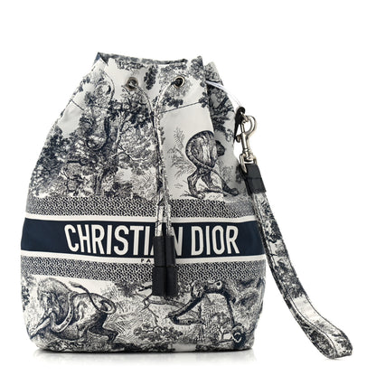 Christian Dior Technical Fabric Embroidered Toile De Jouy Sauvage DiorTravel Pouch Blue 1 of 8