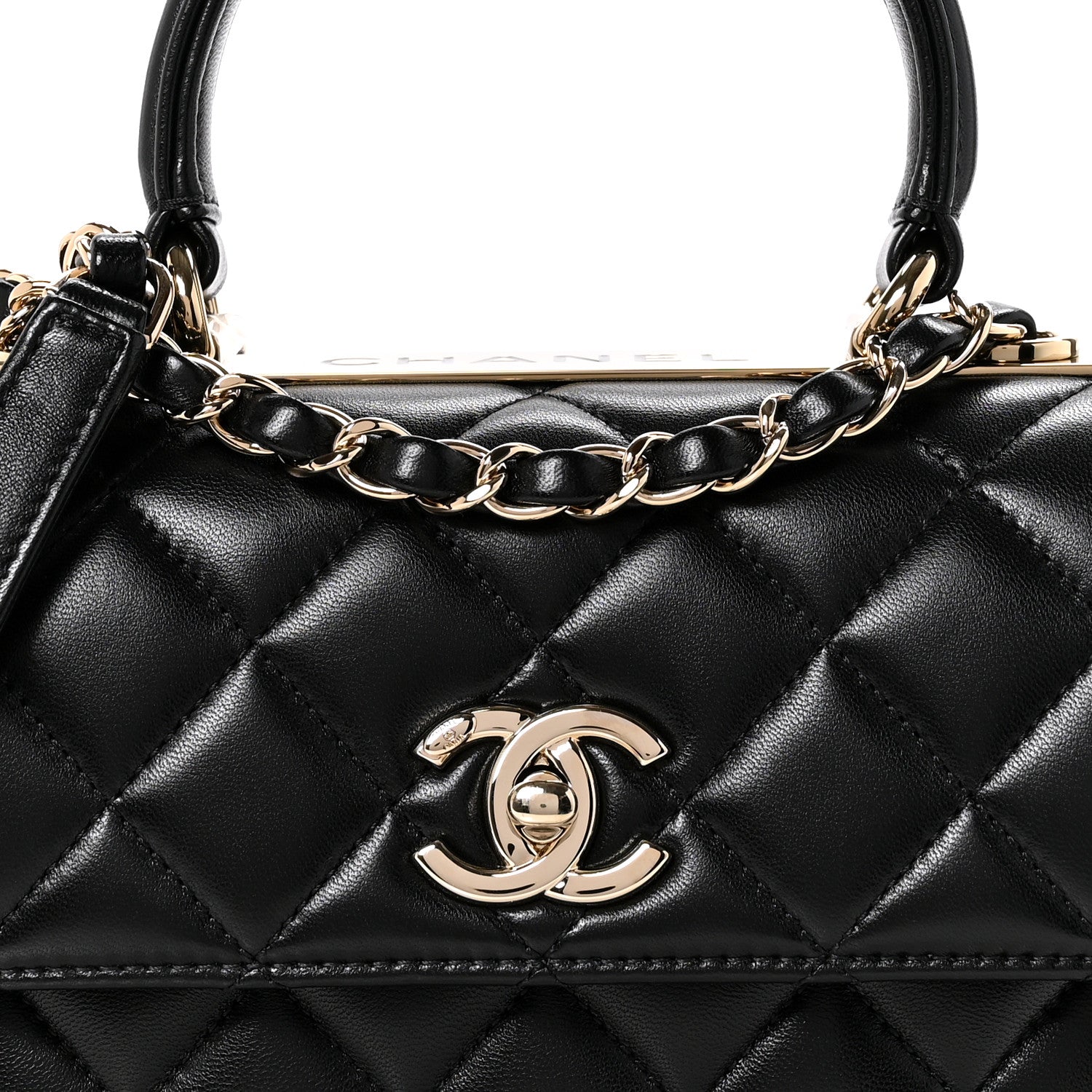 Chanel Lambskin Quilted Mini Trendy CC Dual Handle Flap Bag Black 8 of 12
