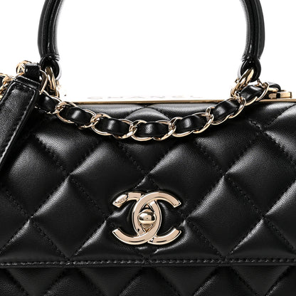 Chanel Lambskin Quilted Mini Trendy CC Dual Handle Flap Bag Black 8 of 12