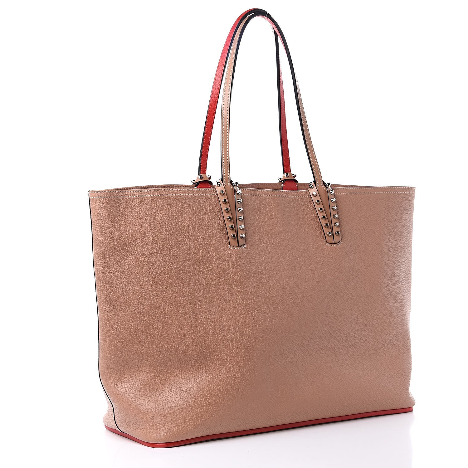 Christian Louboutin Calfskin Spikes East West Cabata Tote Nude 3 of 12