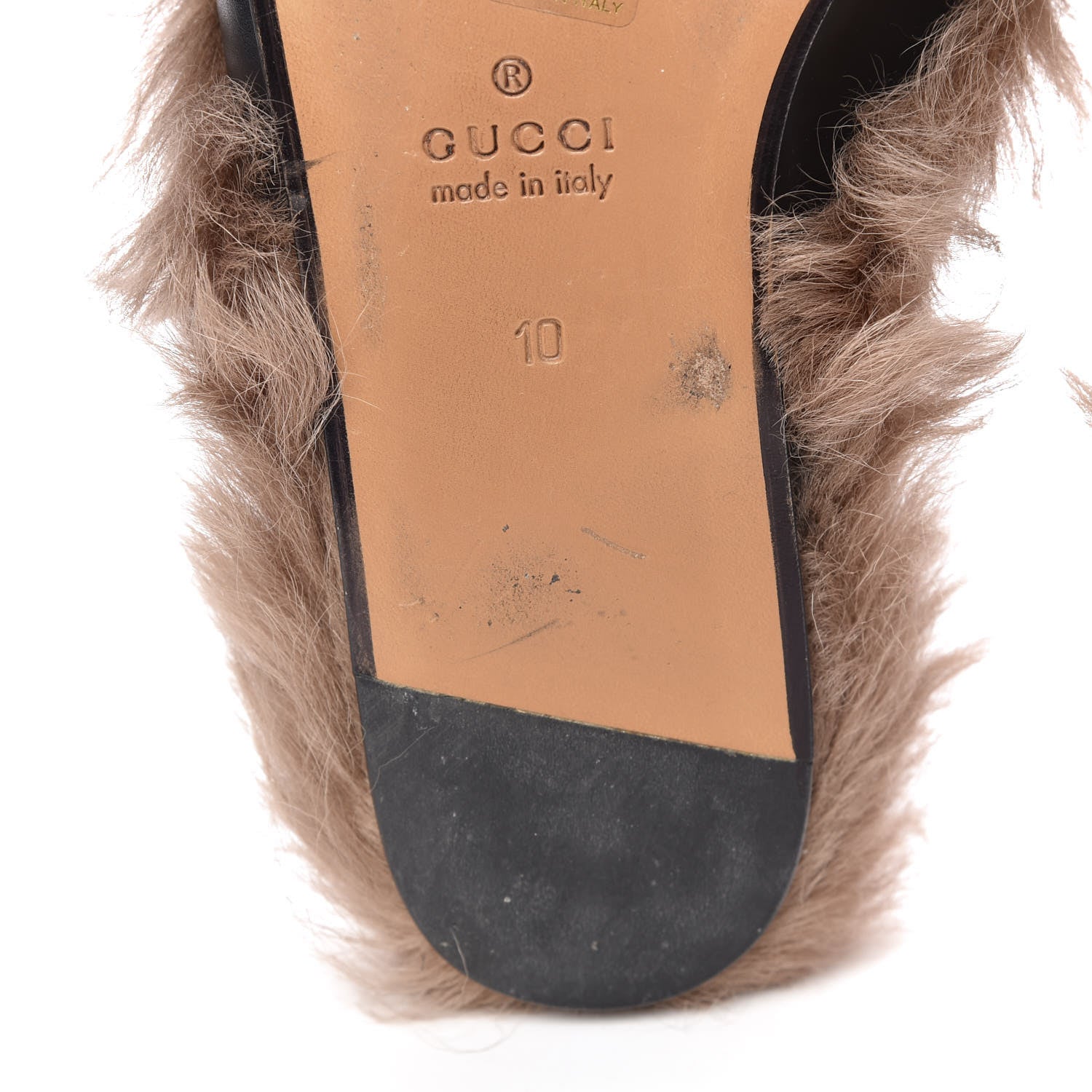 Gucci Calfskin Fur Mens Princetown Slippers 10 Black 14 of 15