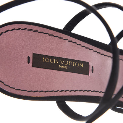 Louis Vuitton Resin Satin Wedge Sandals 39 Black 9 of 12