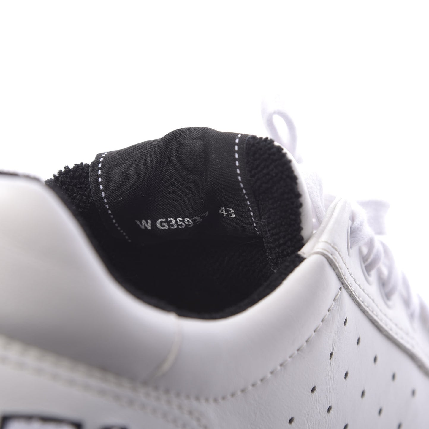 Calfskin Mens Logo Sneakers 43 Black White
