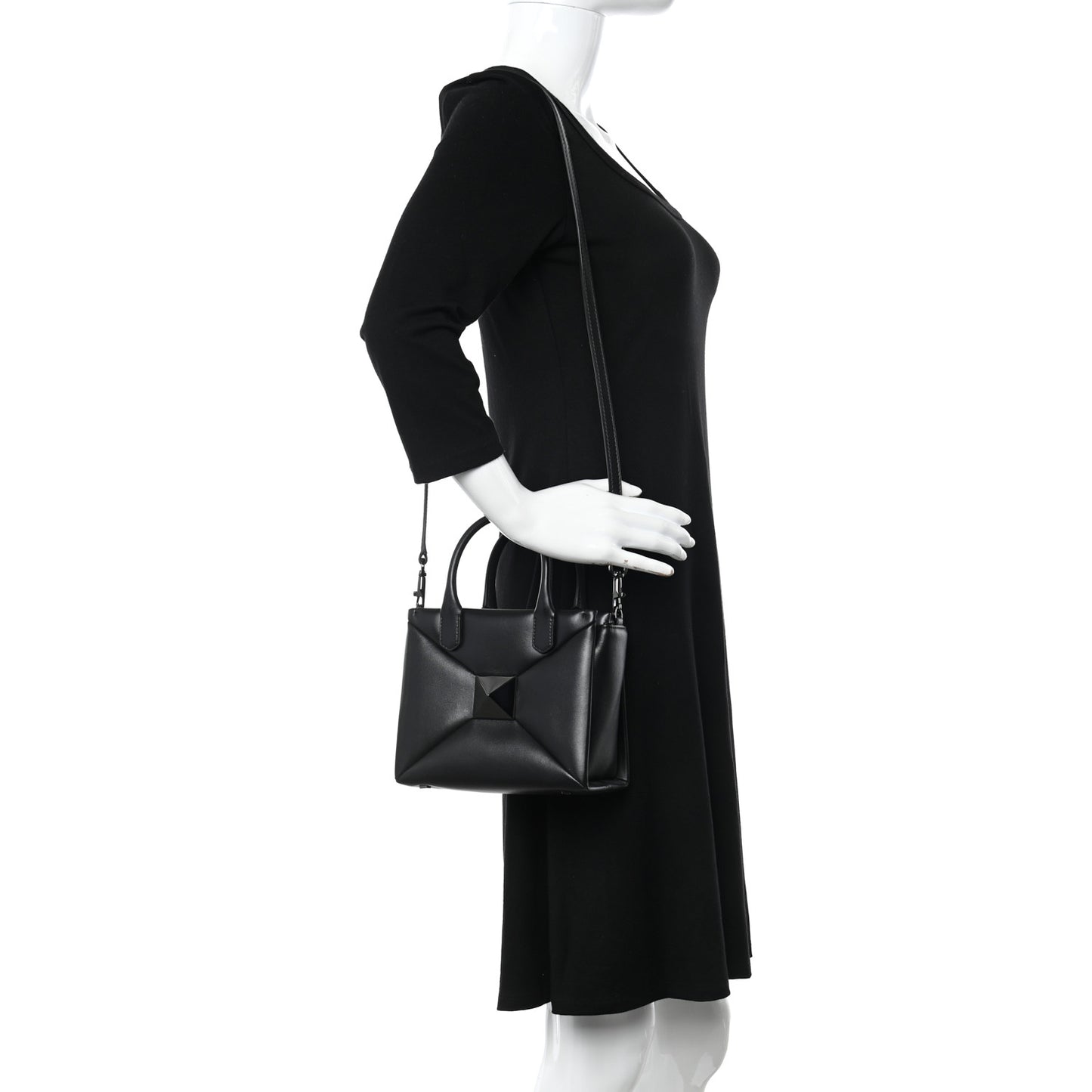 Nappa Monochrome Small One Stud Handbag Black