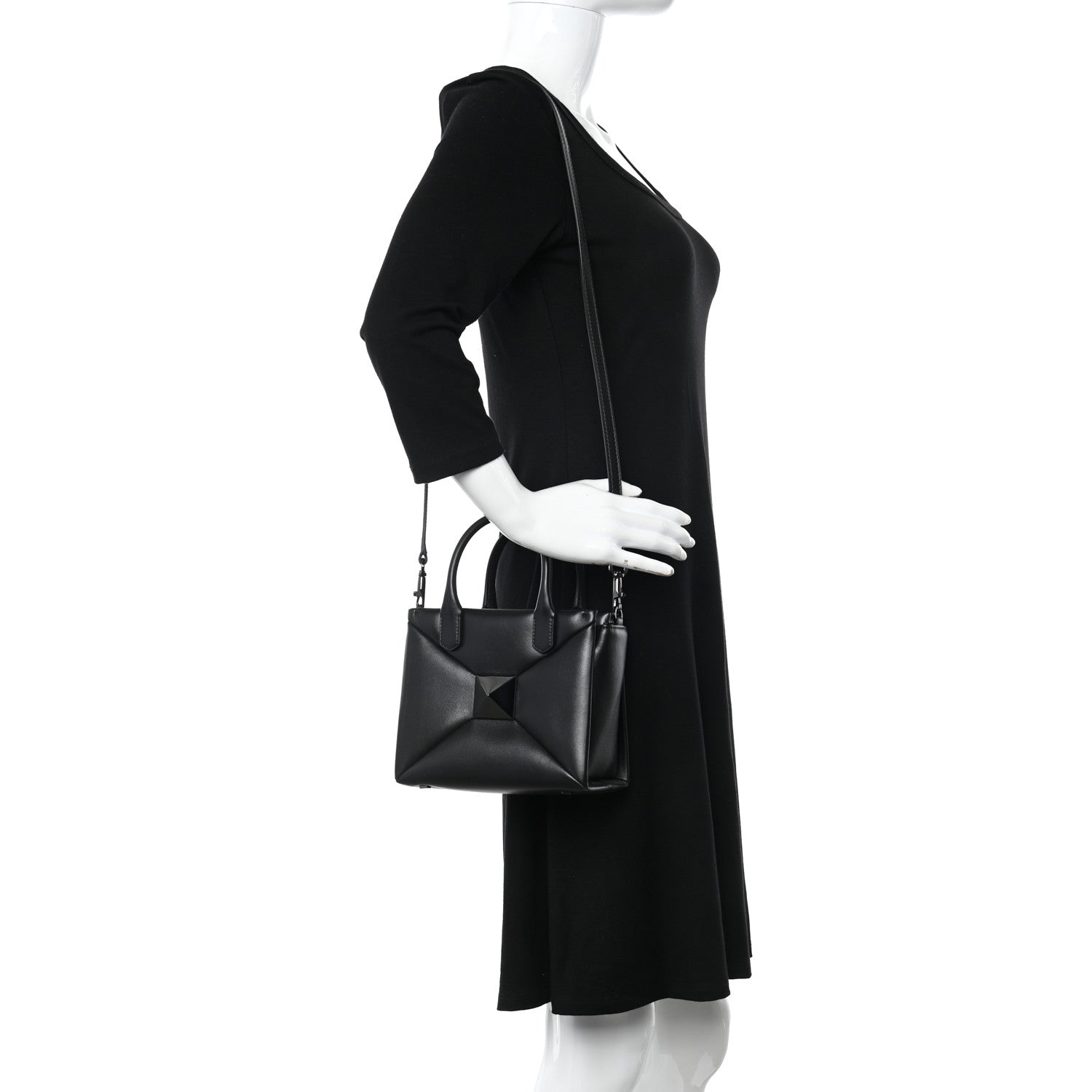 Valentino Garavani Nappa Monochrome Small One Stud Handbag Black 2 of 9
