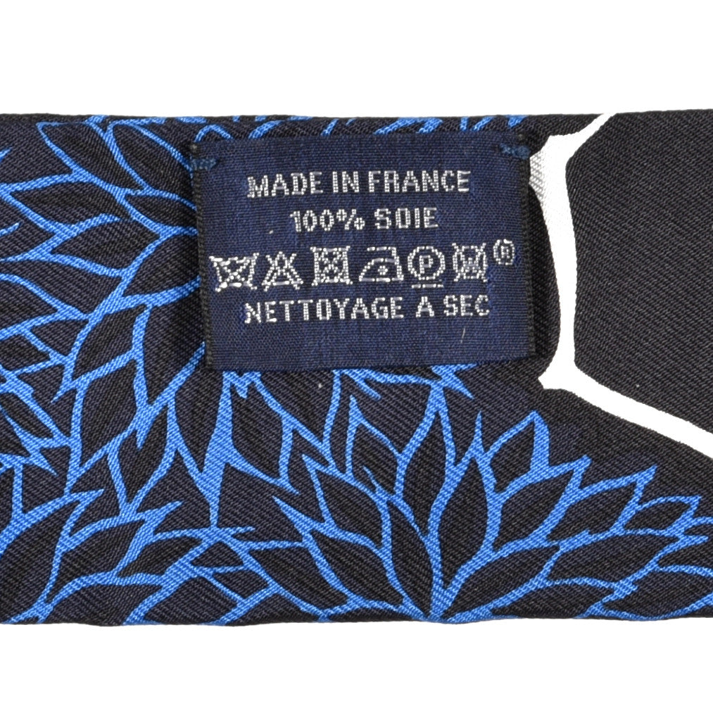 Silk The Three Graces Twilly Bleu Nuit Gold Black