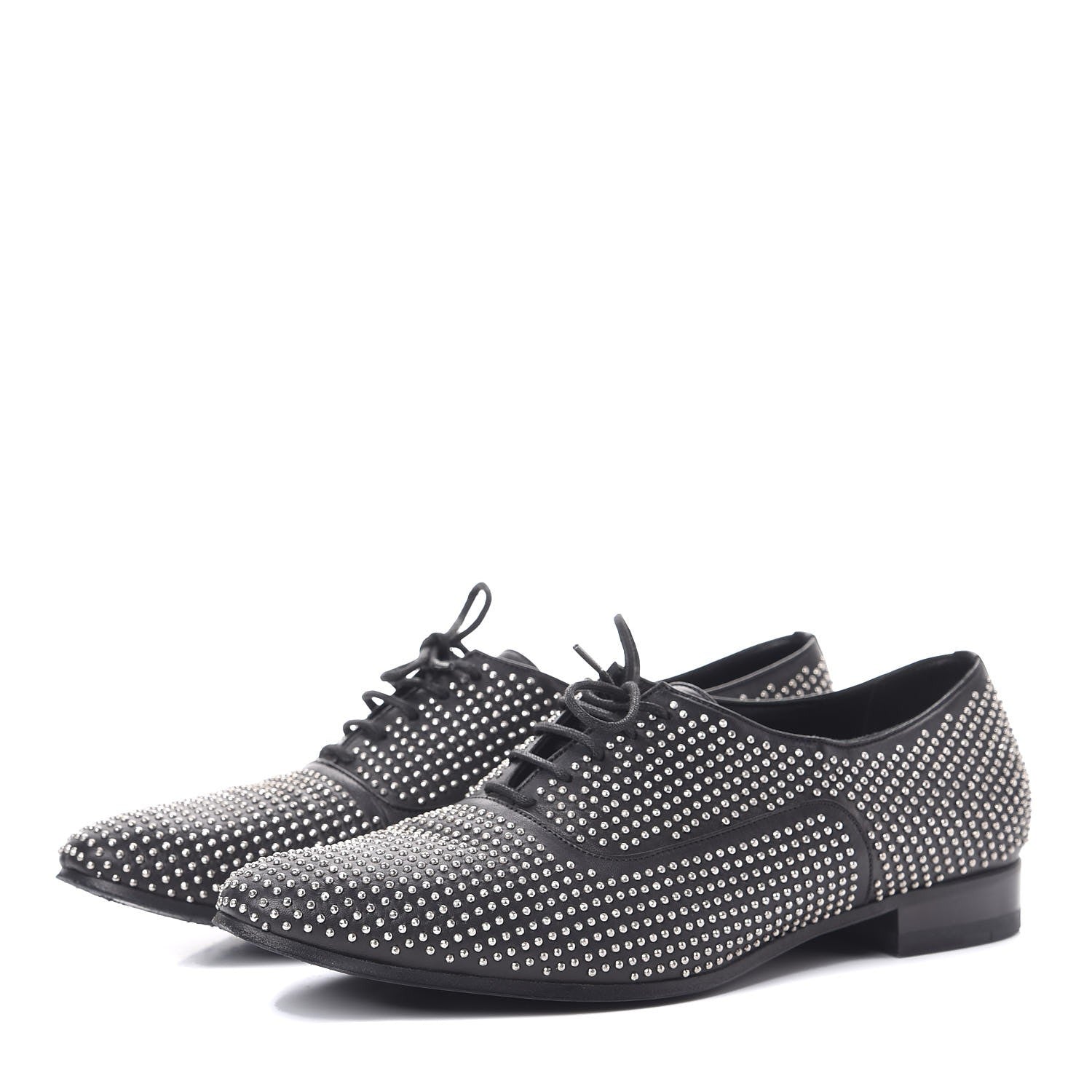 Saint Laurent Calfskin Metal Eyelet LuLu Richelieu Metal Eyelet Lace Up Oxfords 38.5 Black 3 of 14