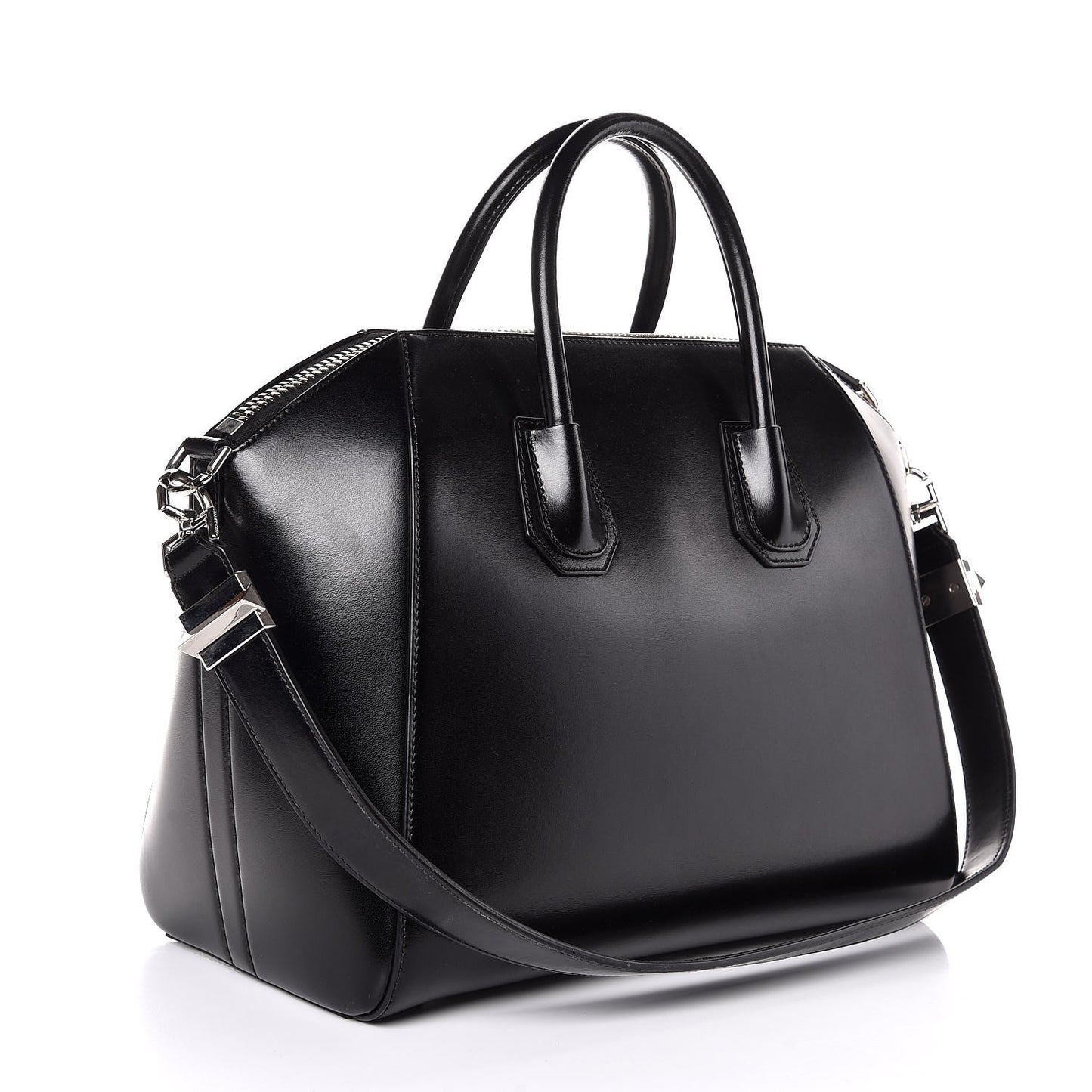 Shiny Lord Calfskin Medium Antigona Black