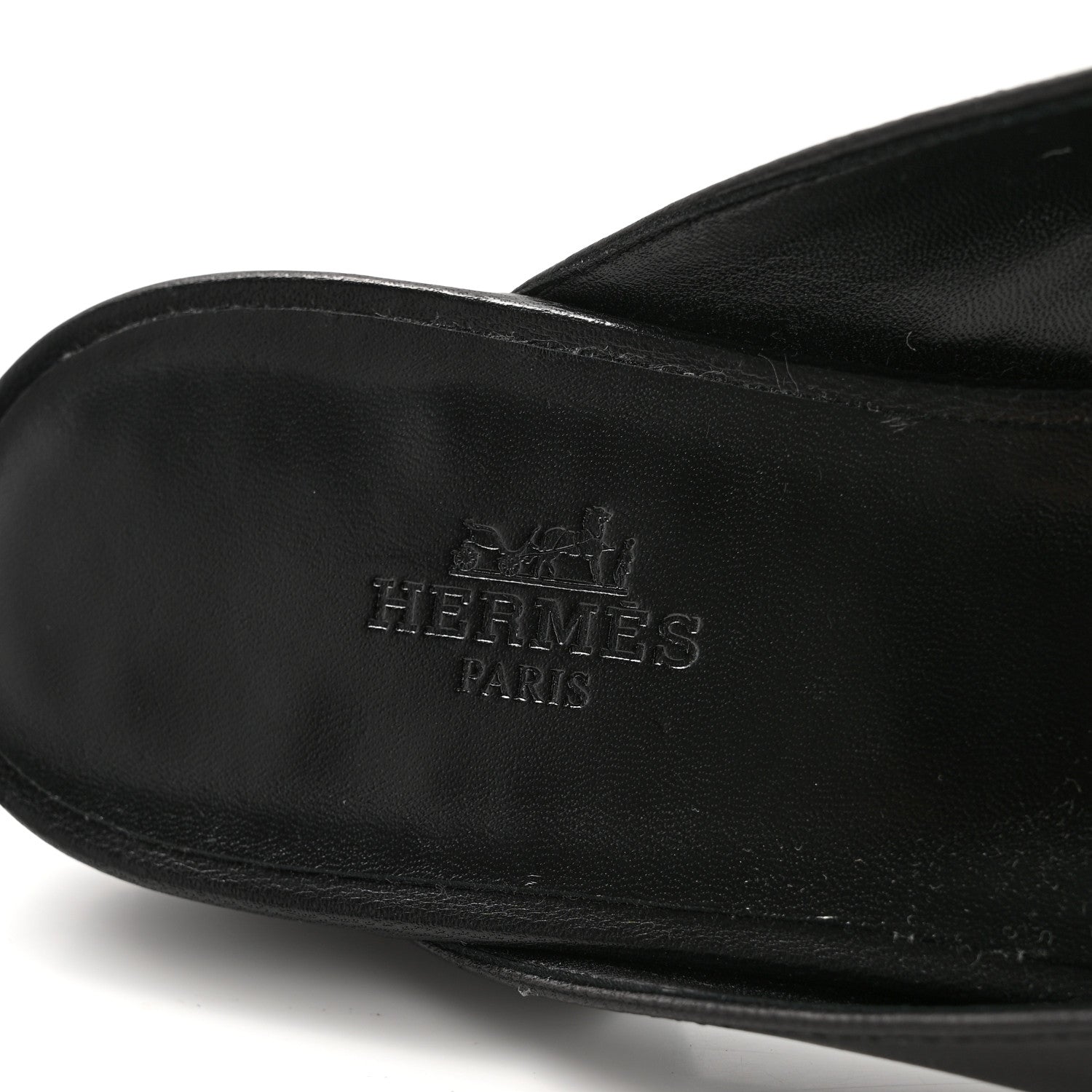 Hermes Goatskin Oz Mules 38 Black 6 of 9