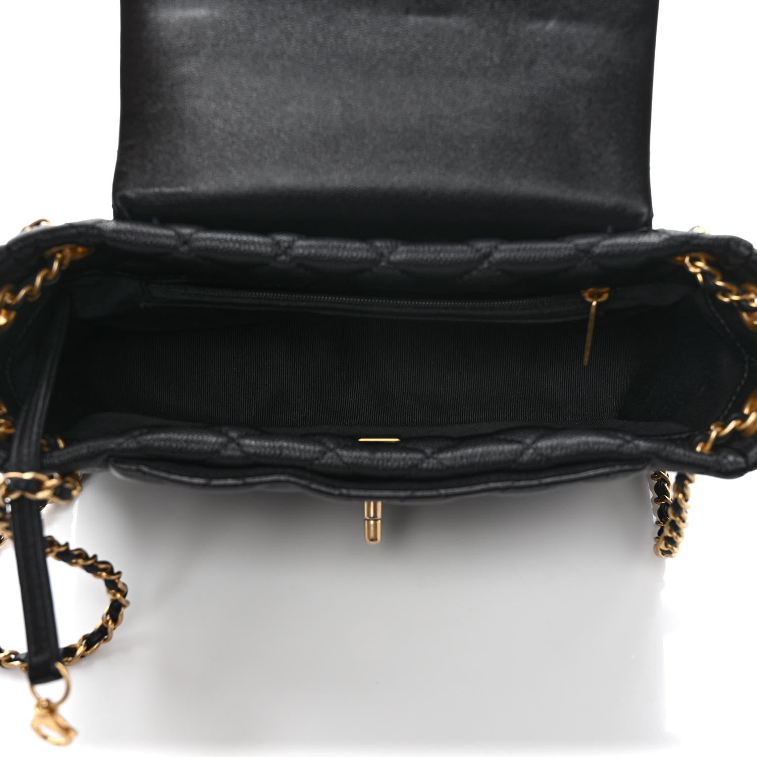 Chanel Caviar Calfskin Quilted Small Top Handle Flap Black 5 of 10