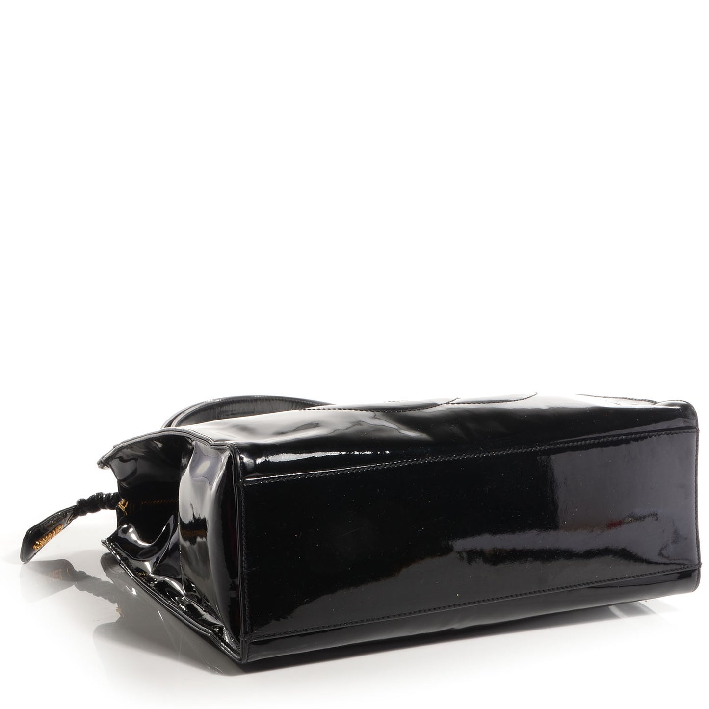 Patent CC Shoulder Bag Black