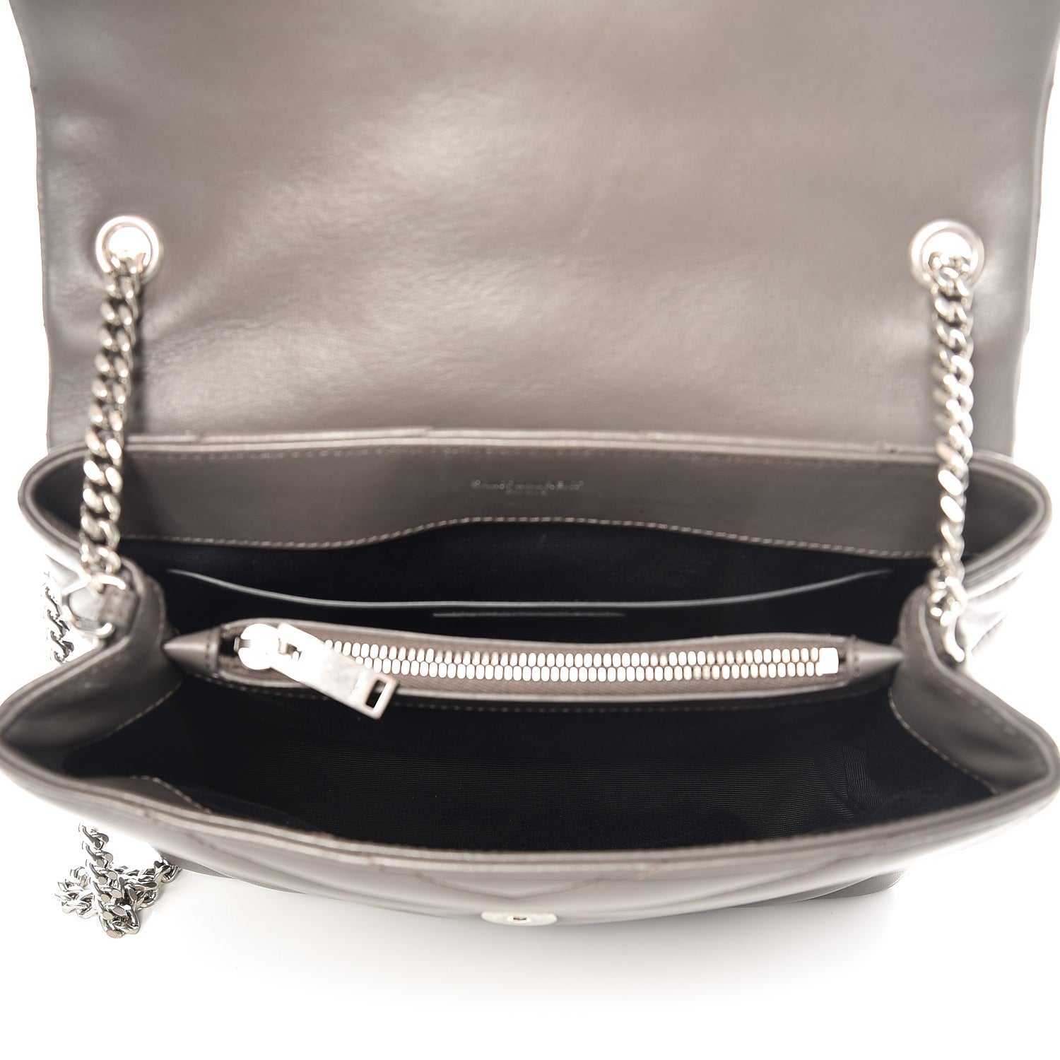 Saint Laurent Calfskin Y Quilted Monogram Small Loulou Chain Satchel Earth 5 of 9