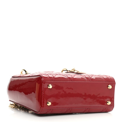 Christian Dior Patent Cannage Mini Lady Dior Red 4 of 10