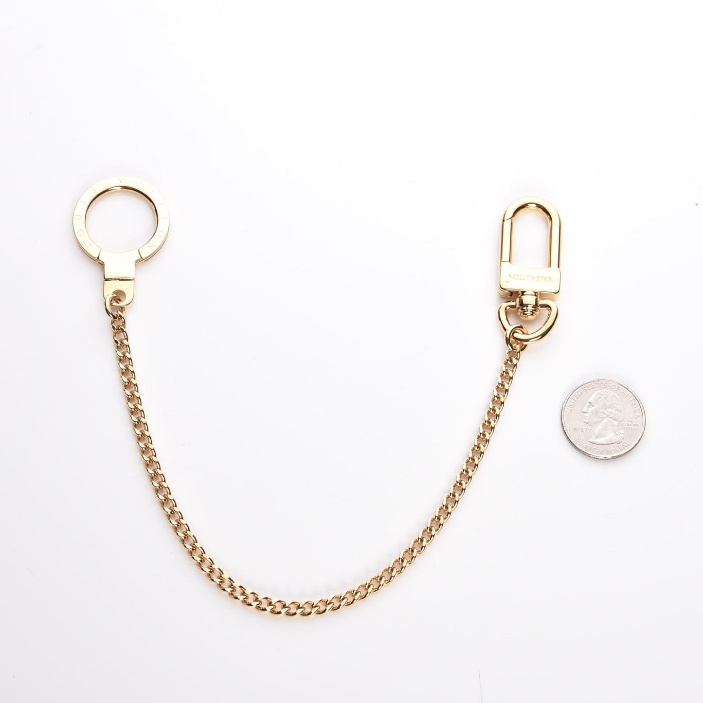 Metal Pochette Extender Key Ring Chain Gold